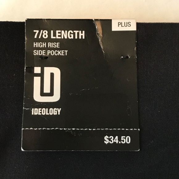 IDEOLOGY Leggings Athletic Compression High Rise 7/8 Black Women’s Plus Size 3X - Picture 4 of 16